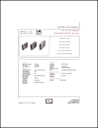 DCA101 datasheet: DC/DC converter. 15 W output series. Output voltage 5 VDC. Output current 3.0 A. Input range: 12 V nominal (9-16VDC). DCA101