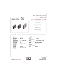 DCA106 datasheet: DC/DC converter. 15 W output series. Output voltage +15 VDC; output current 0.5 A. Output voltage -15 VDC; output current 0.5 A. Input range: 12 V nominal (9-16VDC). DCA106