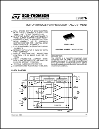 L9907ND datasheet: MOTOR BRIDGE FOR HEADLIGHT ADJUSTMENT L9907ND