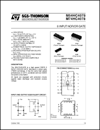 M74HC4078 datasheet: 8 INPUT NOR/OR GATE M74HC4078