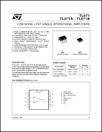 TL071CD datasheet: LOW NOISE SINGLE JFET OP-AMPS TL071CD