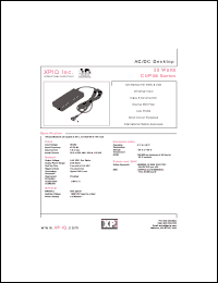 CUP36-11 datasheet: AC/DC desktop. Maximum output power 27 W. Output voltage nominal 9 V; Output current; Imin 0 A; Imax 3.0 A. CUP36-11