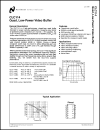 CLC114AJP datasheet: Quad, Low-Power Video Buffer CLC114AJP
