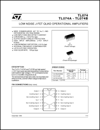 TL074IN datasheet: LOW NOISE QUAD JFET OP-AMPS TL074IN