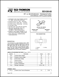 SD1530-08 datasheet: AVIONICS APPLICATIONS RF & MICROWAVE TRANSISTORS SD1530-08