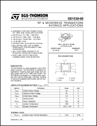 SD1538-08 datasheet: AVIONICS APPLICATIONS RF & MICROWAVE TRANSISTORS SD1538-08