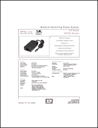 IMP30-16 datasheet: Medical switching power supply. Output power 30W. Output voltage nominal 30 V. Output current: Imin 0.00 A, Imax 1.00A. IMP30-16