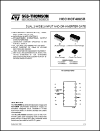 HCF4085B datasheet: DUAL 2-WIDE 2-INPUT AND-OR-INVERTER GATE HCF4085B