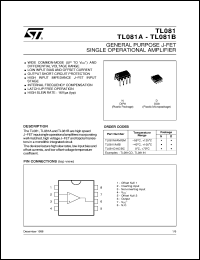 TL081ACD datasheet: GENERAL PURPOSE SINGLE JFET OP-AMPS TL081ACD