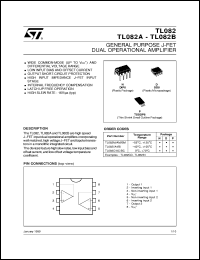 TL082ID datasheet: GENERAL PURPOSE DUAL JFET OP-AMPS TL082ID