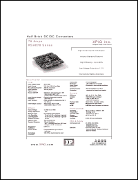 KSH07048S1V5BL datasheet: Half brick DC/DC converter. Baseplate/negative logic. Output power 105W. Output voltage 1.5V. Output current maximum 70A. Input current 2.57A. KSH07048S1V5BL