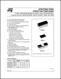 ST6209C datasheet: 8-BIT MICROCONTROLLER ( MCU ) WITH OTP, ROM, FASTROM, EPROM, A/D CONVERTER, OSCILLATOR SAFEGUARD, SAFE RESET AND 20 PINS ST6209C