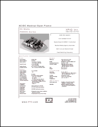 PBM65US15 datasheet: AC/DC medical open frame. Maximum output power 65W. Output voltage 15.0 VDC. Output current 4.4 A. PBM65US15