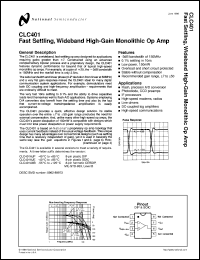 CLC401MDC datasheet: Fast Settling Wideband, High-Gain Monolithic Op Amp CLC401MDC