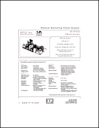 PM40-32AL datasheet: Medical switching power supply. Maximum output power 40 W. Output #1: Vnom +5V, Imin 0.5A, Imax 3.0A. Output #2: Vnom +15V, Imin 0.2A, Imax 2A. Output #3: -15V, Imin 0.05A, Imax 0.3A. PM40-32AL