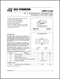 AM0912-080 datasheet: AVIONICS APPLICATIONS RF & MICROWAVE TRANSISTORS AM0912-080