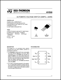 AVS08-CB1 datasheet: AUTOMATIC VOLTAGE SWITCH - (ASD) AVS08-CB1