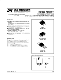 RBO08-40T datasheet: REVERSED BATTERY AND OVERVOLTAGE PROTECTION CIRCUIT (RBO) RBO08-40T