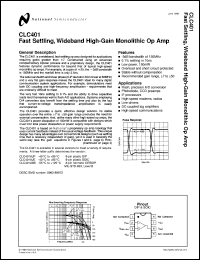 CLC401AJE-TR13 datasheet: Fast Settling Wideband, High-Gain Monolithic Op Amp CLC401AJE-TR13