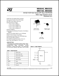 M95080-MN3T datasheet: 64/32/16/8 KBIT SERIAL SPI EEPROM WITH HIGH SPEED CLOCK AND POSITIVE CLOCK STROBE M95080-MN3T