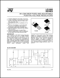 LD1085D2M90 datasheet: 3A LOW DROP FIXED AND ADJUSTABLE POSITIVE VOLTAGE REGULATORS LD1085D2M90