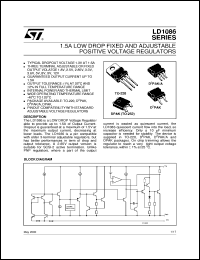 LD1086D2M28 datasheet: 1.5V LOW DROP FIXED AND ADJUSTABLE POSITIVE VOLTAGE REGULATORS LD1086D2M28