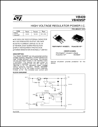 VB409 datasheet: HIGH VOLTAGE REGULATOR POWER I.C. VB409