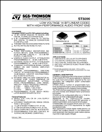 ST5090ADTR datasheet: LOW VOLTAGE 14-BIT LINEAR CODEC WITH HIGH-PERFORMANCE AUDIO FRONT-END ST5090ADTR