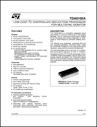 TDA9109A datasheet: I2C CONTROLLED DEFLECTION PROCESSOR FOR MULTISYNC MONITORS TDA9109A