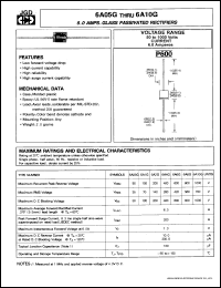 6A2G datasheet: 6.0 A glass passivated rectifier. Max recurrent peak reverse voltage 200 V. 6A2G