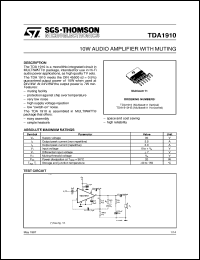 TDA1910 datasheet: 10W AUDIO AMPLIFIER WITH MUTING TDA1910