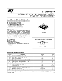 STE180NE10 datasheet: N-CHANNEL 100V - 4.5 MOHM -180A ISOTOP STRIPFET POWER MOSFET STE180NE10