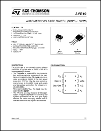 AVS10-CBI datasheet: AUTOMATIC VOLTAGE SWITCH AVS10-CBI