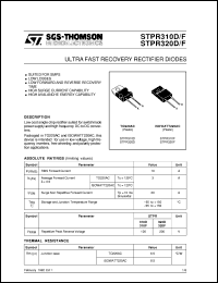 STPR310F datasheet: ULTRA FAST RECOVERY RECTIFIER DIODES STPR310F