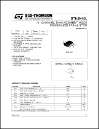 STN2N10L datasheet: N-CHANNEL ENHANCEMENT MODE POWER MOS TRANSISTOR STN2N10L