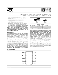 HCF4510B datasheet: PRESETTABLE UP/DOWN COUNTERS HCF4510B