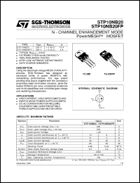 STP10NB20 datasheet: N-CHANNEL ENHANCEMENT MODE POWERMESH MOSFET STP10NB20