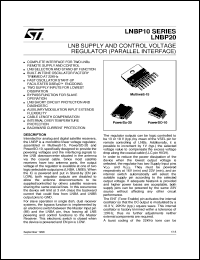 LNBP10SP datasheet: LNB SUPPLY AND CONTROL VOLTAGE REGULATOR (PARALLEL INTERFACE) LNBP10SP