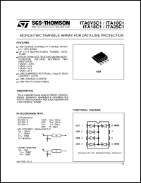 ITA25C1 datasheet: MONOLITHIC TRANSIL ARRAY FOR DATA LINE PROTECTION ITA25C1