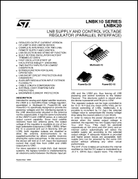 LNBK15SP datasheet: LNB SUPPLY AND CONTROL VOLTAGE REGULATOR (PARALLEL INTERFACE) LNBK15SP