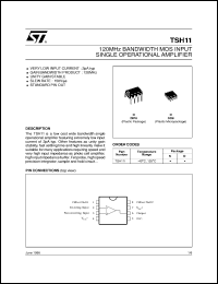 TSH11ID datasheet: 120 MHZ BANDWIDTH MOS INPUT SINGLE OP-AMPS TSH11ID