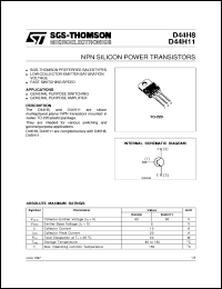 D44H8 datasheet: NPN SILICON POWER TRANSISTORS D44H8