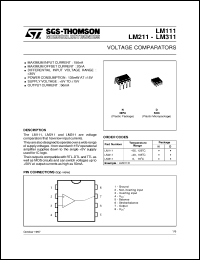 LM211D datasheet: VOLTAGE COMPARATORS LM211D