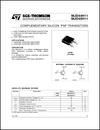 MJD45H11 datasheet: COMPLEMENTARY SILICON PNP TRANSISTORS MJD45H11