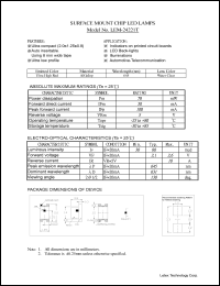 LEM-24221T datasheet: Surface mount chip LED lamp. Emitter color ultra high red. Lens color water clear. LEM-24221T