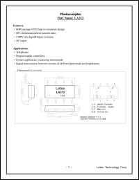 LA312 datasheet: Photocoupler. 1500 Vrms input/output isolation. LA312