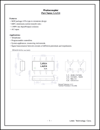 LA314 datasheet: Photocoupler. 1500 Vrms input/output isolation. LA314