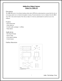 LBR-129 datasheet: Reflective object sensor. LBR-129