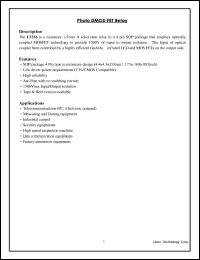 LT216 datasheet: Photo DMOS-FET relay. Input continuous LED current 50 mA, input peak LED current 1000 mA, input LED reverse voltage 5 V. Output load voltage 20 V, output load current 1.7 A. LT216