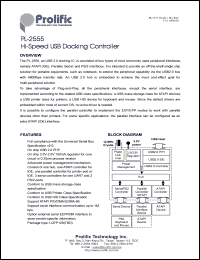 PL-2555 datasheet: Hi-speed USB docking controller PL-2555